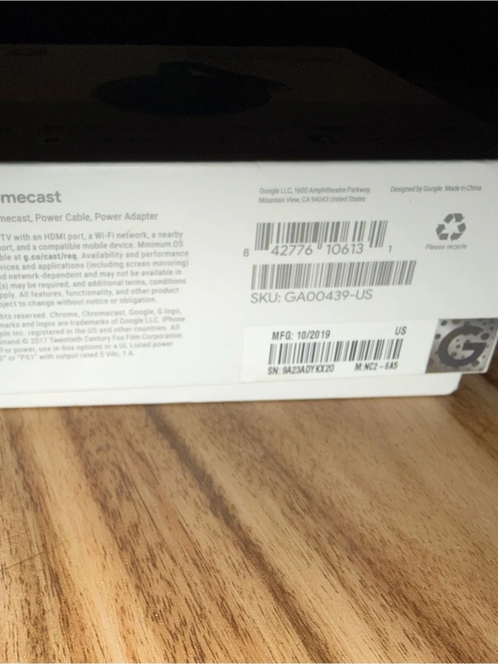 Google Chromecast (3rd Generation) Media Streamer - Black